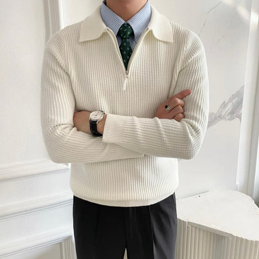 IL Verdi II - Pull zippé maille structuré